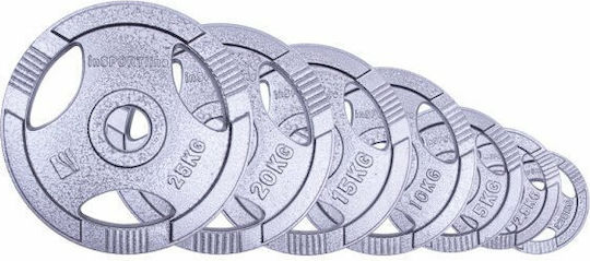 inSPORTline Set of Plates Olympic Type Metal 1 x 25kg Φ50mm with Handles