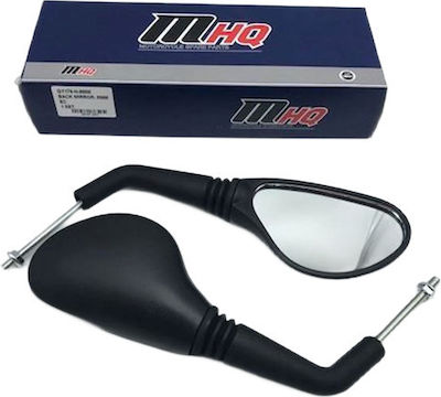 Maximus Motorcycle Mirrors Καθρέπτες 8mm για Peugeot Speedfight Black 2pcs