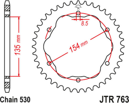 JT Sprockets Γρανάζι Πίσω 40 Δόντια Ατσάλινο για Ducati Multistrada