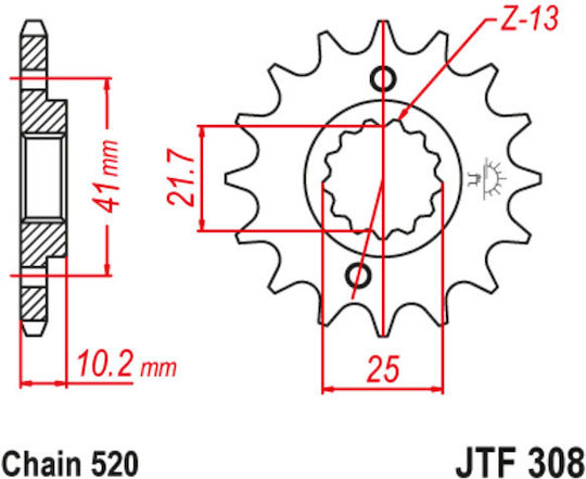 JT Sprockets Front Sprocket 14 Teeth for Honda FMX 650