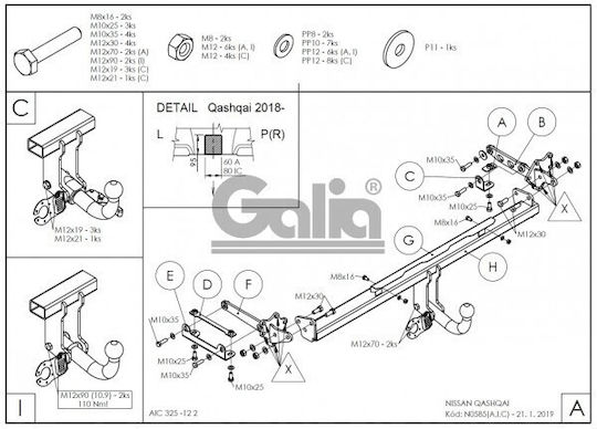 Galia Abschlepphaken Auto Nissan Qashqai