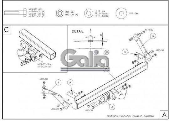Galia Abschlepphaken Auto Seat Inka