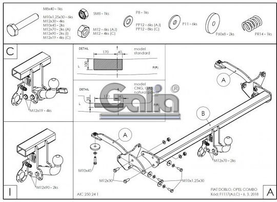Galia Abschlepphaken Auto Opel Kombi
