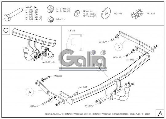 Galia Abschlepphaken Auto Renault Großartiger Szenischer