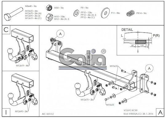 Galia Abschlepphaken Auto Volvo XC 60