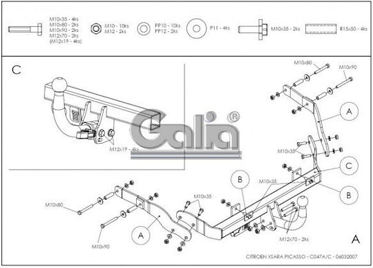 Galia Αυτόματος Κοτσαδόρος Αυτοκινήτου Citroen Xsara Picasso 5θυρο 2000 Αυτόματος Μέγιστης Έλξης 1300kg
