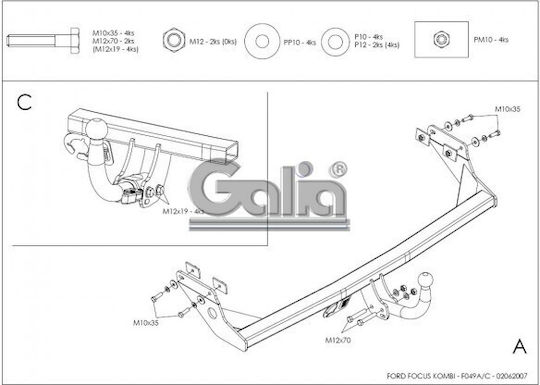 Galia Abschlepphaken Auto Ford Focus