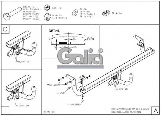 Galia Abschlepphaken Auto Kia Ceed