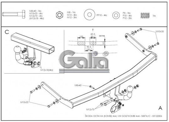 Galia Abschlepphaken Auto Skoda Octavia