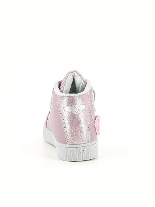 Mille Stelle Kids Sneakers High with Scratch & Lights Pink