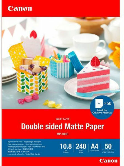 Canon MP-101 Photo Paper Matte A4 (21x30) 240gr/m² for Inkjet Printers 50 Sheets