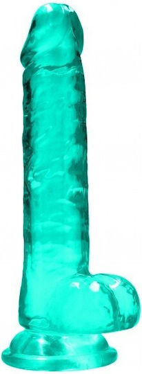 Shots Realistic Dildo With Balls Realistisches Dildo mit Hoden und Saugnapf Turquoise 17cm