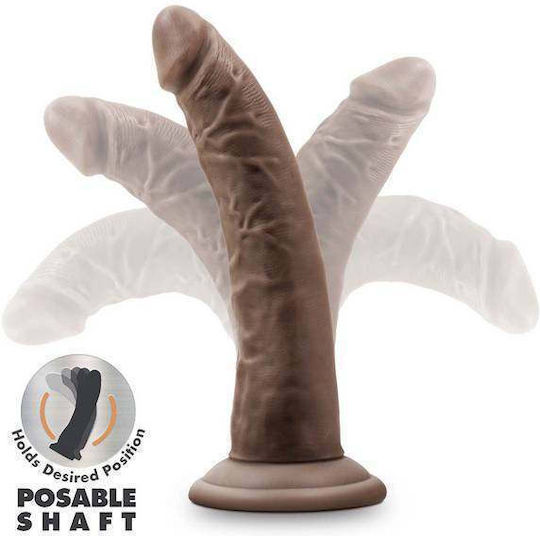 Dr. Skin Plus Posable Glass Dildo With Suction Cup Chocolate 18cm