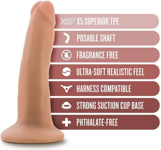 Dr. Skin Plus Posable Ρεαλιστικό Dildo με Βεντούζα Vanilla 14cm