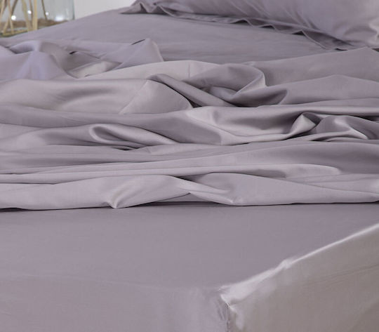 Nef-Nef Homeware Elements Σεντόνι Υπέρδιπλο με Λάστιχο 160x200+35εκ. Grey