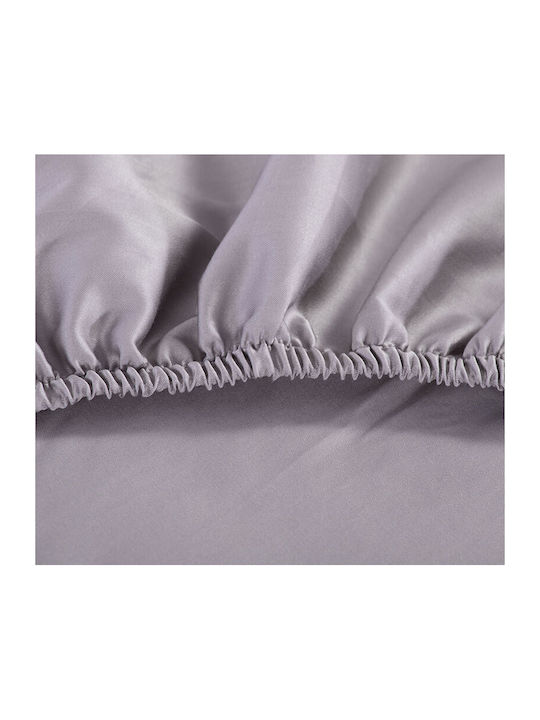 Nef-Nef Homeware Sheet Super-Double with Elastic 160x200+35cm. Elements Grey