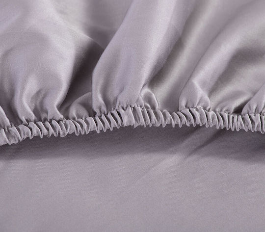 Nef-Nef Homeware Elements Σεντόνι Υπέρδιπλο με Λάστιχο 160x200+35εκ. Grey