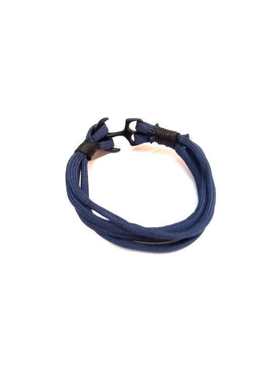 Blue anchor bracelet, male