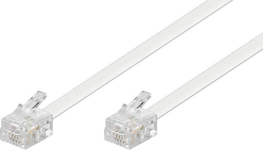 Comp Flat Τηλεφωνικό Καλώδιο RJ11 6P4C 7m Λευκό (01.074.0027)