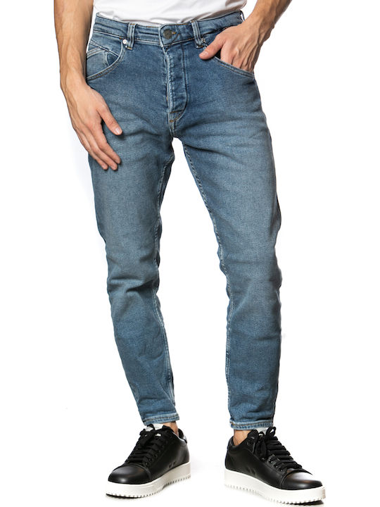 Alex K3948 Herren Jeanshose Gekürzte Elastische mit Loose Verjüngt Anwendung Blau