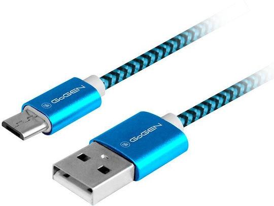 GoGEN Geflochten USB 2.0 auf Micro-USB-Kabel Blau 1m (MICUSB100MM26) 1Stück