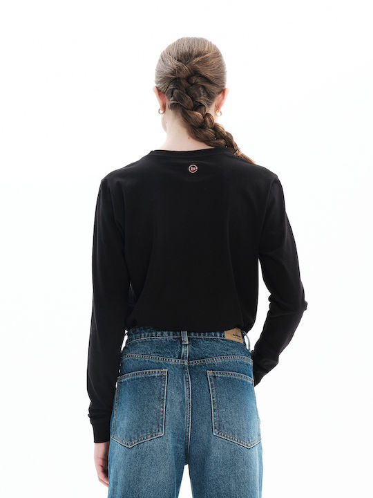Basehit Women's Athletic Cotton Blouse Long Sleeve Black