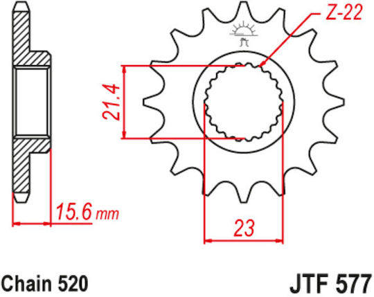 JT Sprockets Front Sprocket for Yamaha XT 600 90-03 / XTZ 660 Tenere 91-98 / TT-RE 600 04-05