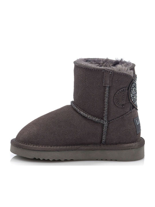 Suede Kids Boots Gray