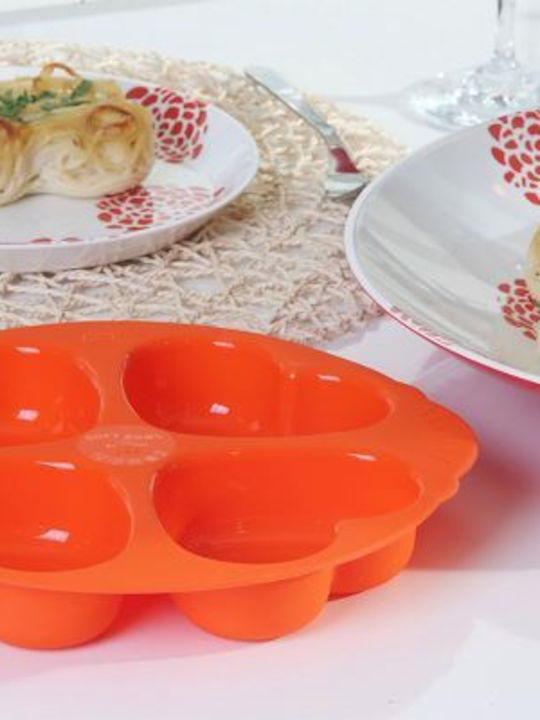 SoftBowl No Coating Silicone Chocolates 4 Cups Baking Pan Clover 102 23.5x23.5x3.5cm