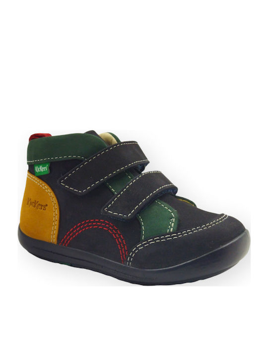 Anatomisch Suede Kinderstiefeletten mit Klettverschluss Blau