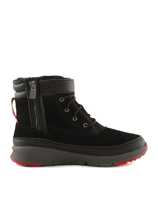 Arren K Weather Suede Kids Boots with Zipper Black