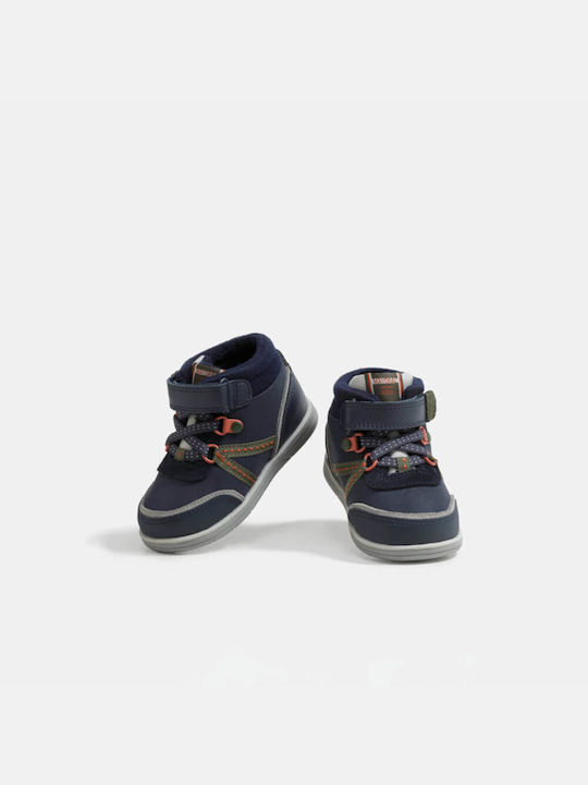 Mayoral Kids Leather Boots Navy Blue