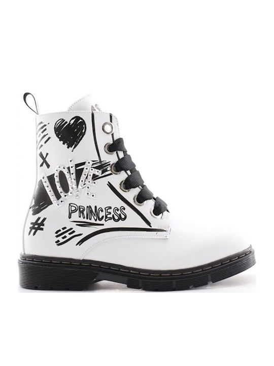 Kids Boots with Zipper White