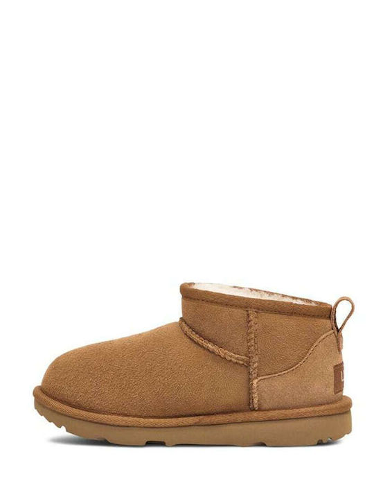 Classic Ultra Mini Suede Kids Boots Brown