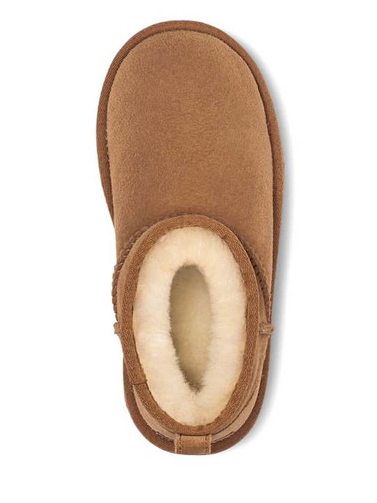 Classic Ultra Mini Suede Kids Boots Brown