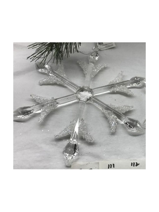 Iliadis Christmas Glass Snowflake Ornament Silver 19cm