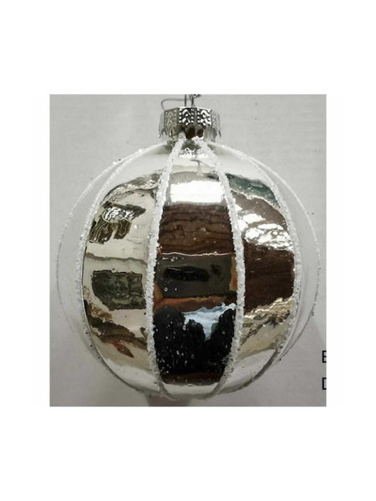 Iliadis Christmas Glass Ball Ornament Silver 10x10cm 4pcs