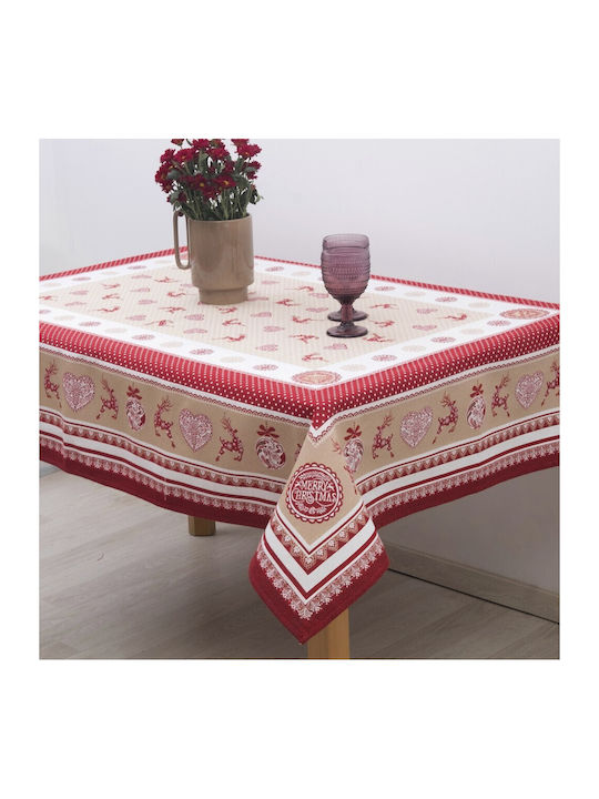 Sette Colori 8924 Christmas Tablecloth Runner Fabric Red-White L140xW45cm 1pcs