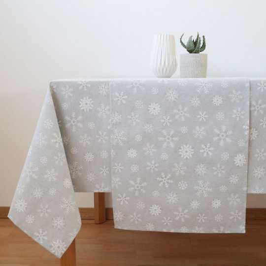 Dimeco 8590 Christmas Tablecloth Fabric Gray L180xW135cm.