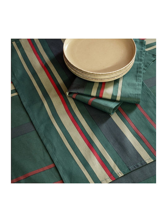 Nima Tinsel Christmas Tablecloth Fabric Green L250xW150cm.