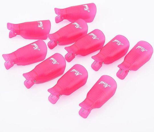 Set 10 Clips For Removal of Polishes & Artificial Nails Clothespin L51759