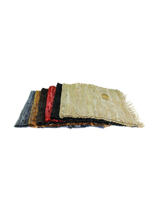 Viosarp Χαλί Δερμάτινο με Κρόσια 60x130cm Μπλε Viosarp Χαλί Δερμάτινο με Κρόσια 60x130cm Μπλε