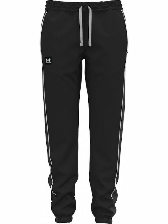 Ua Rival+ Παντελόνι Φόρμας με Λάστιχο Fleece Μαύρο