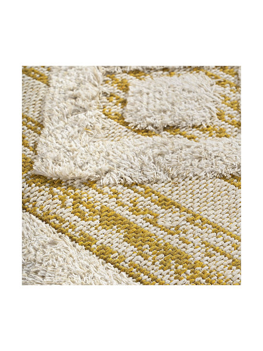 Beauty Home Morocotton 9239 Teppich Rechteckig Sommer Baumwolle mit Fransen Yellow