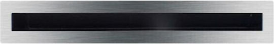 Kratki Rectangular Fireplace Air Shutter Inox 80x6cm