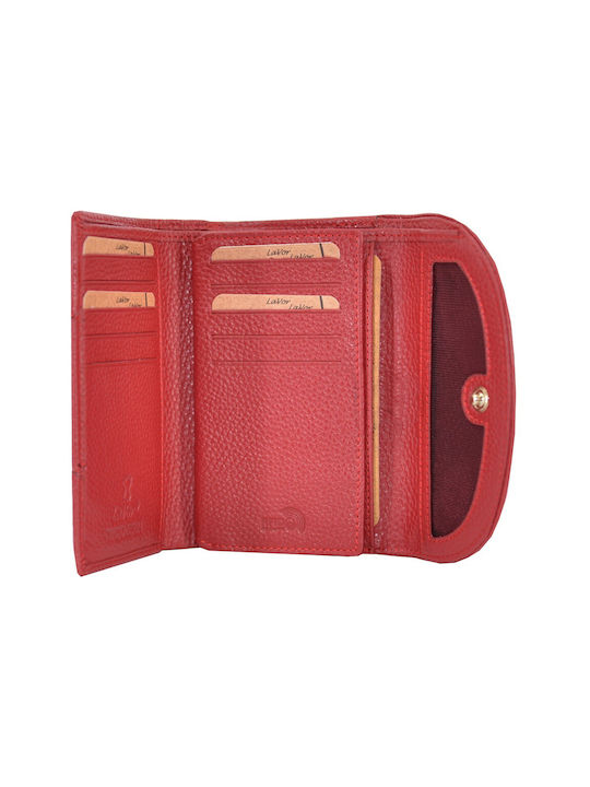 Leather 100 WOMEN'S LEATHER BUTTON CODE: 29-WALLET-1-6015 (RED)