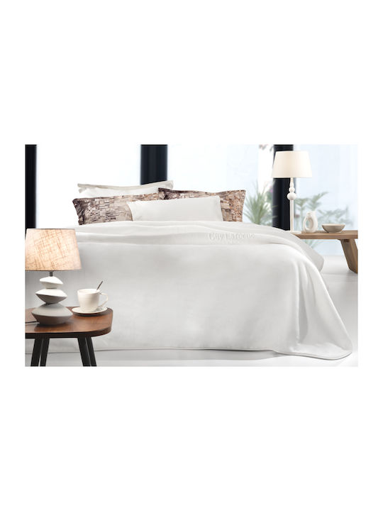 Guy Laroche Smooth Blanket Velvet Queen 220x240cm. Off White