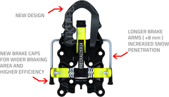 ATK Freeraider 14 2.0 Ski Bindings with Brake Width 97mm Black/Green