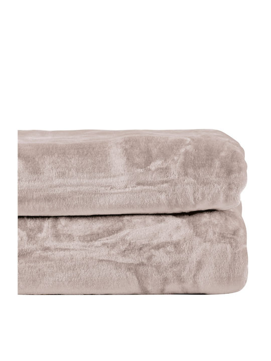 Kentia Notte Samtige Decke Übergröße 220x240cm Beige