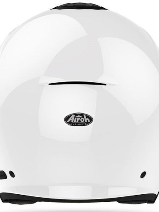 Airoh Helios White Gloss Motorcycle Helmet Jet ECE 22.06 1250gr with Sun Visor